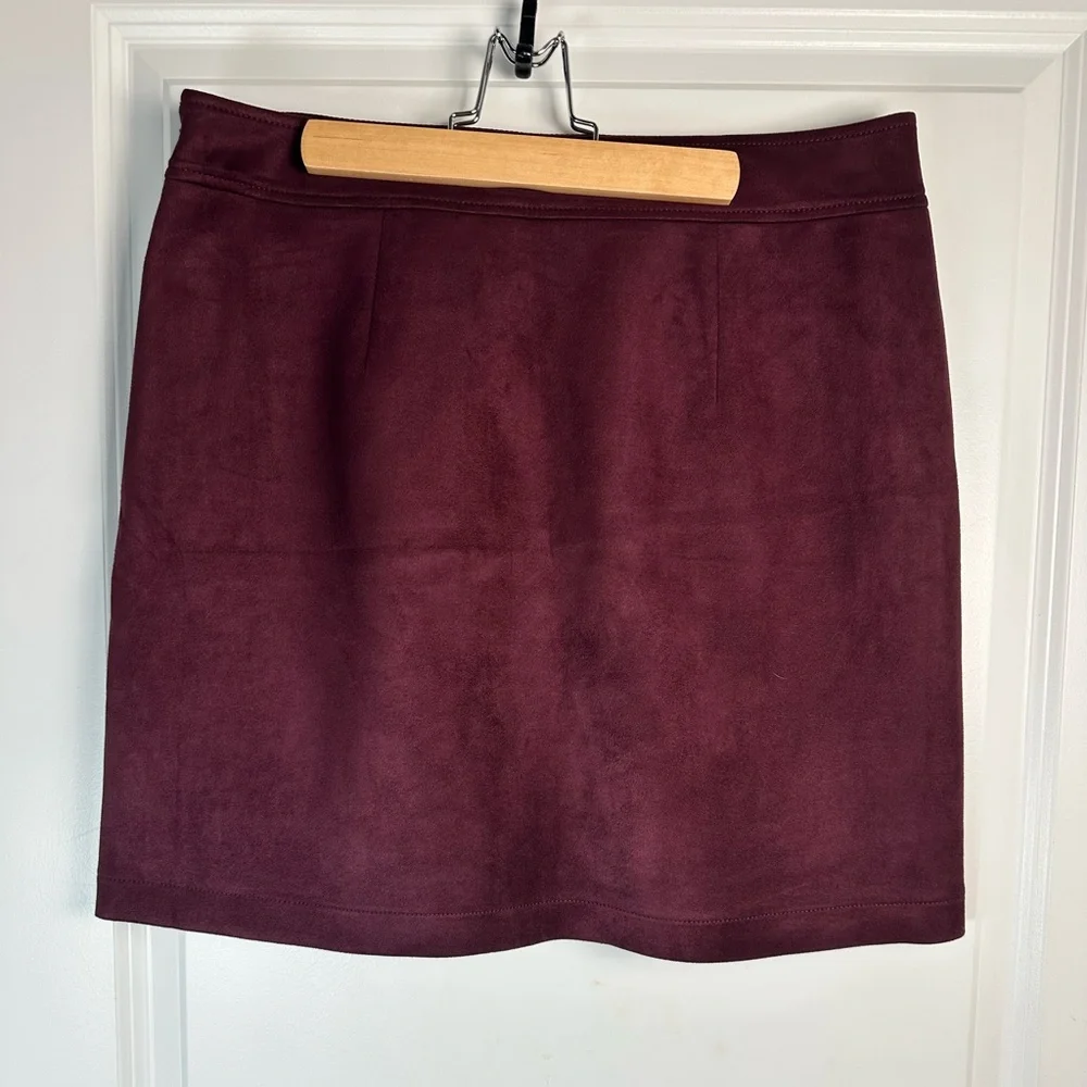LOFT Rich Burgundy Mini Skirt - Picture 6 of 8